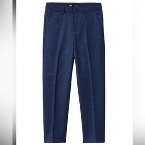 Zara boys size 7 checkered navy suit pant